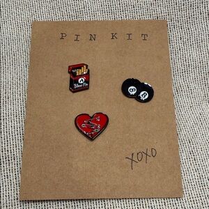 PINK Victoria's Secret Red and Black Pin Trio